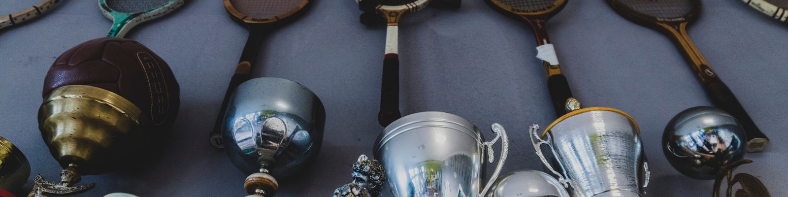 A shelf of trophies